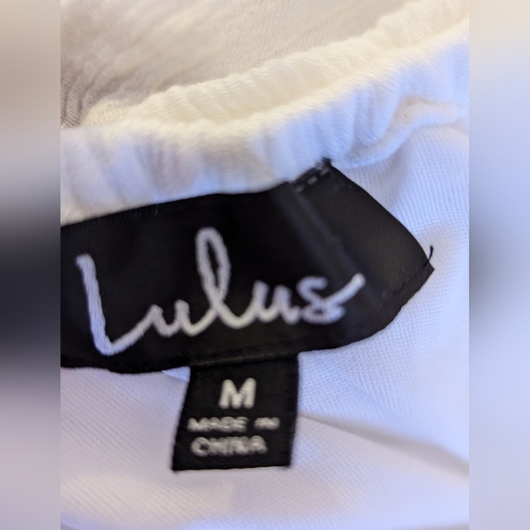 Lulus Ivory Oaxaca Embroidered Off Shoulder Romper short size M beach summer - Picture 12 of 16